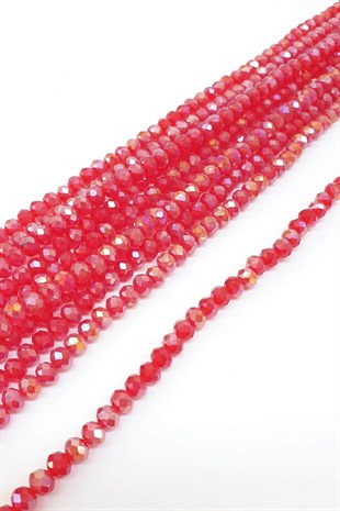 Janjanlı Kırmızı Kristal Boncuk 6 Mm