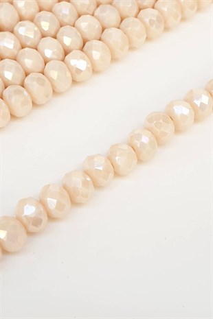 Janjanlı Krem Kristal Boncuk 8 mm