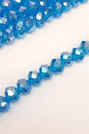 Janjanlı Mavi Kristal Boncuk 8 mm