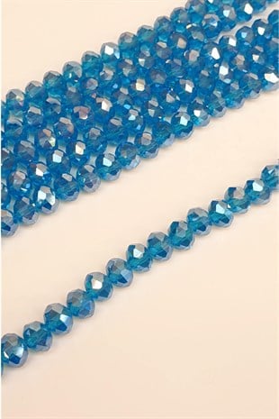 Janjanlı Mavi Kristal Boncuk 8 mm