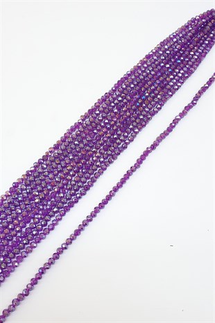 Janjanlı Mor Kristal Boncuk 6 Mm