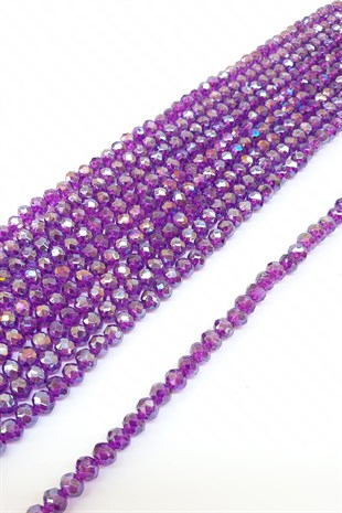 Janjanlı Mor Kristal Boncuk 6 Mm