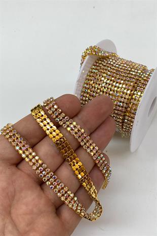 خرز حجري لامع من 3 صفوف من بيوغلو مع جانجان