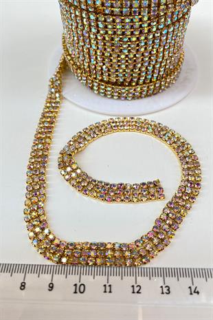 خرز حجري لامع من 3 صفوف من بيوغلو مع جانجان