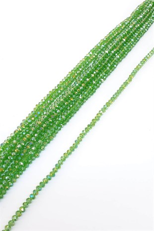Janjanlı Yeşil Kristal Boncuk 6 Mm