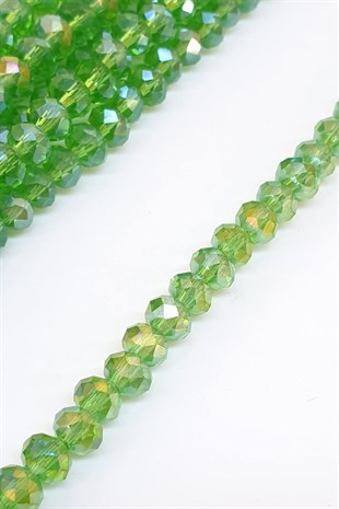 Janjanlı Yeşil Kristal Boncuk 6 Mm