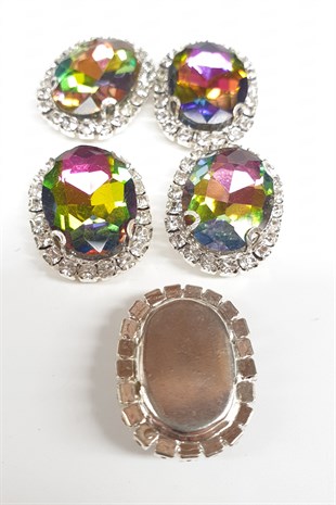 Janjanlı Yeşil Oval Kasalı Dikme Taş