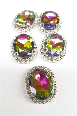 Janjanlı Yeşil Oval Kasalı Dikme Taş