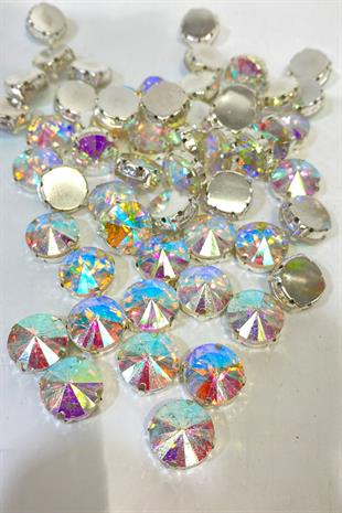 Janjanlı Yuvarlak Kasalı Beyoğlu Taşı Dikme Kristal Boncuk 5 Adet