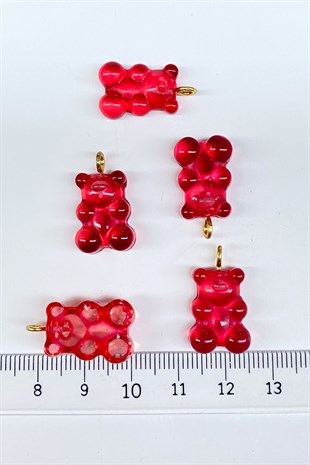 Jellybean Teddy Bear Plastic Necklace and Earring Tip Blue