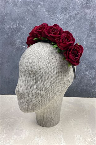 Kadife Güllü Özel Tasarım Gelin Kına Saç Aksesuarı