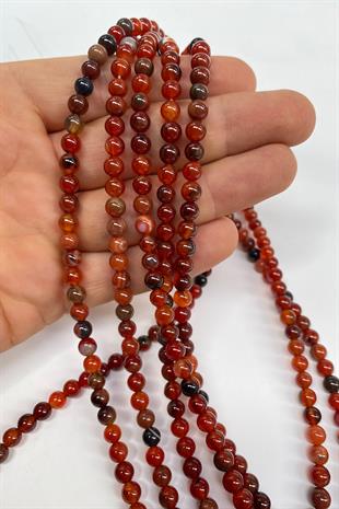 Kahve Doğal Taş Akik 6 mm