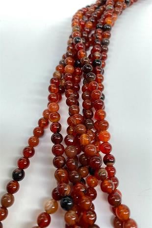 Kahve Doğal Taş Akik 6 mm