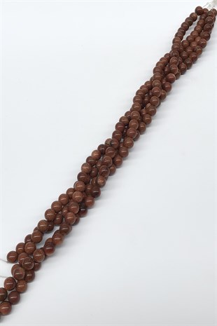 Kahve Rengi Yıldız Doğal Taş Boncuk 10 mm