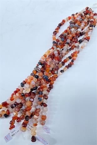 Kahve Renkli Çakıl Taşı Kesim Akik Doğal Taş