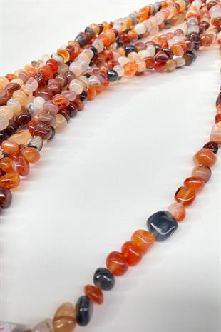 Kahve Renkli Çakıl Taşı Kesim Akik Doğal Taş