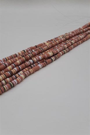 Brown And Colored Fimo Dough Beads 6Mm