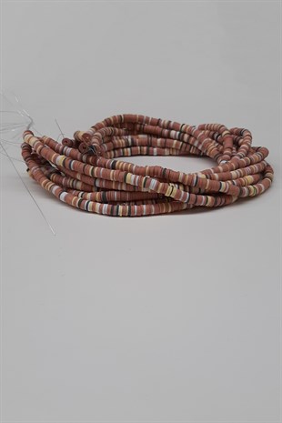 Brown And Colored Fimo Dough Beads 6Mm