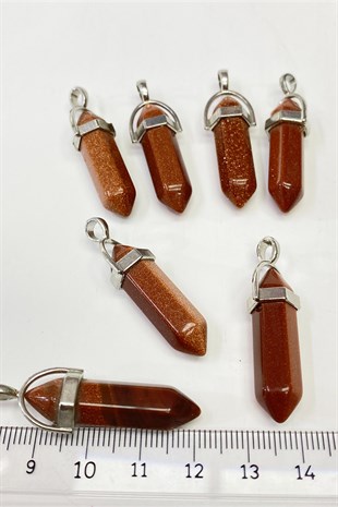 Kahve Yıldız Taşı Çivi Doğal Kolye Ucu 1 Adet