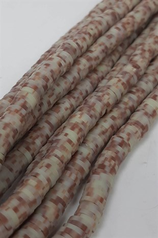 Kahveli Desenli Fimo Hamur Boncuk 6 mm