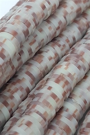 Kahveli Desenli Fimo Hamur Boncuk 6 mm