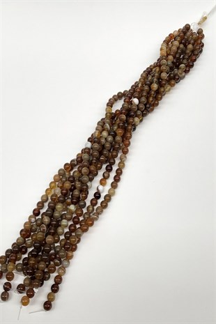 Brown Agate Natural Stone Beads 8 mm
