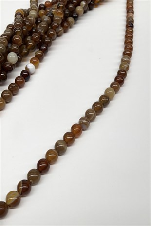 Brown Agate Natural Stone Beads 8 mm