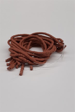 Brown Fimo Dough Beads 4mm