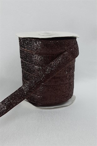 Brown Silvery Velvet Ribbon 2 cm