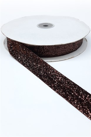 Brown Silvery Velvet Ribbon 2.5 Cm