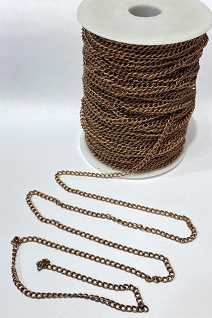 Brown Flat Metal Necklace Chain 10 Mt
