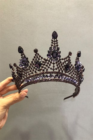 Kajam Model Purple Bridal Henna Tiara and Earring