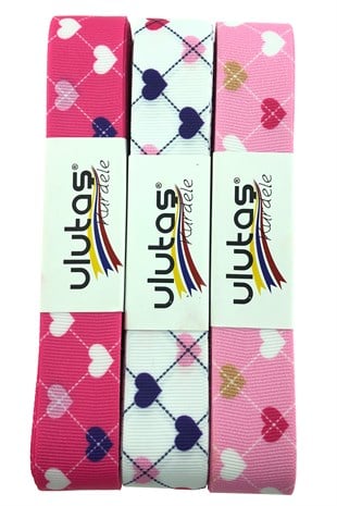 Heart Printed Grosgrain Ribbon