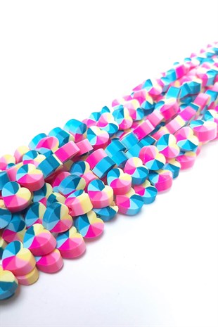 Kalp Desenli Fimo Hamur Boncuk