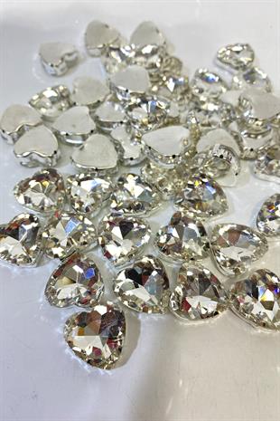 علبة على شكل قلب بيوغلو خرز كريستالي مخيط بحجر 5 قطع