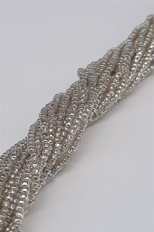 مطلي بالفضة سلسلة الخرز الرمل