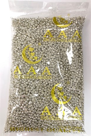 Plated Silver Color Sand Beads 4 mm 500 gr