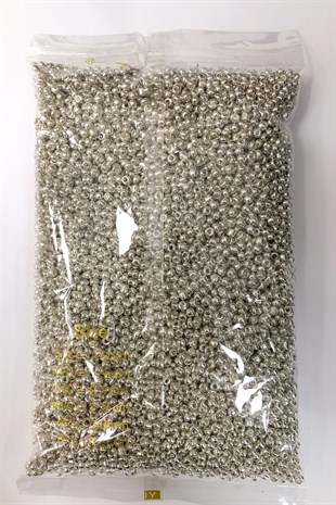 Plated Silver Color Sand Beads 4 mm 500 gr