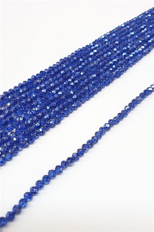 Plated Navy Blue Crystal Beads 4 Mm