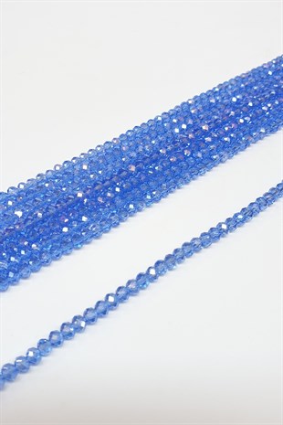 Plated Blue Crystal Beads 4 Mm