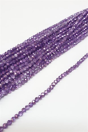 Plated Purple Crystal Beads 4 Mm