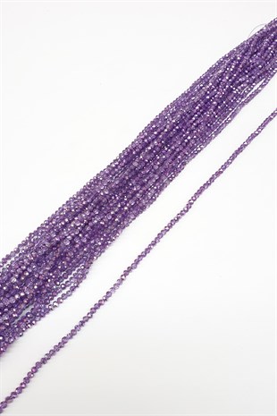 Plated Purple Crystal Beads 4 Mm