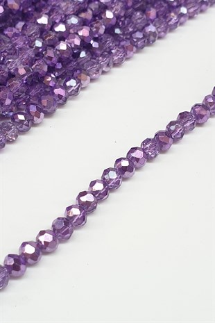 Plated Purple Crystal Beads 4 Mm