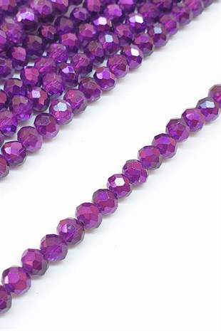 Kaplama Mor Kristal Boncuk 6 Mm