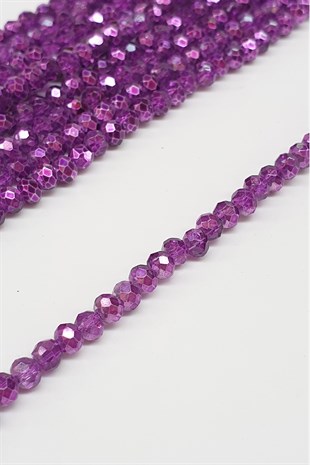 Plated Plum Crystal Beads 4 Mm