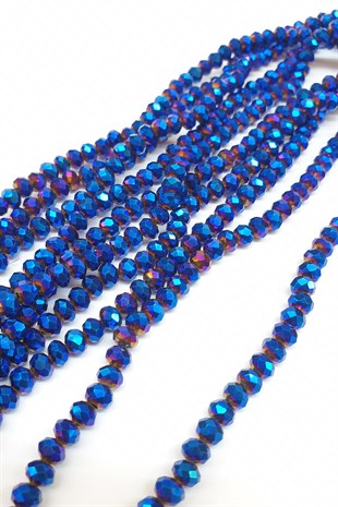 Kaplama Saks Mavisi Kristal Boncuk 6 Mm