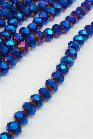 Kaplama Saks Mavisi Kristal Boncuk 6 Mm