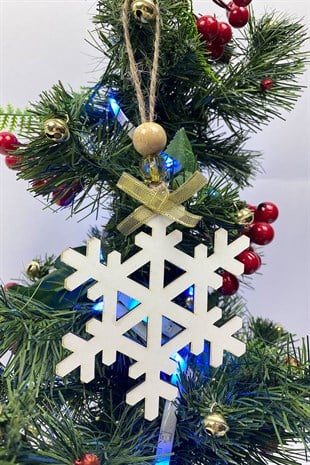 Kar Tanesi Baskılı Yılbaşı Ağaç Süsü 
