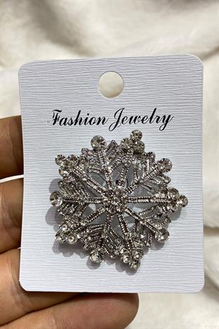 ندفة الثلج طوق اللباس بروش دبوس