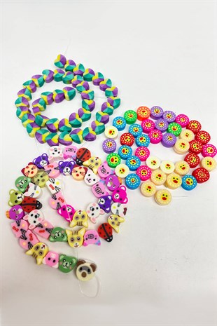 Karışık Desenli Fimo Boncuk Seti 3 dizi